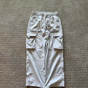 Baggy Cream Cargo Pants - Wide Leg Streetwear Trousers, Size L